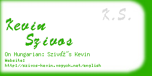 kevin szivos business card